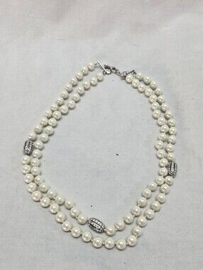 Lauren Ralph Lauren Faux Pearl Silver Necklace